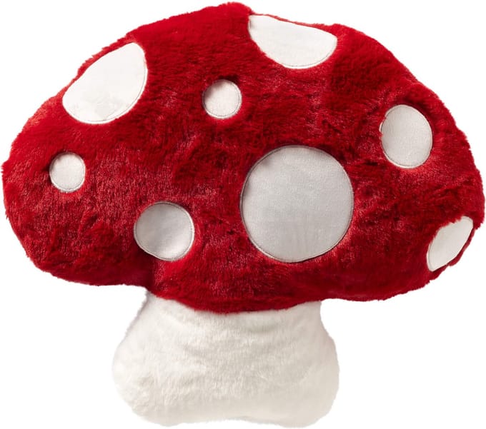 AMANITA - sierkussen 46x42 cm - paddenstoel - Tango Red - rood, wit