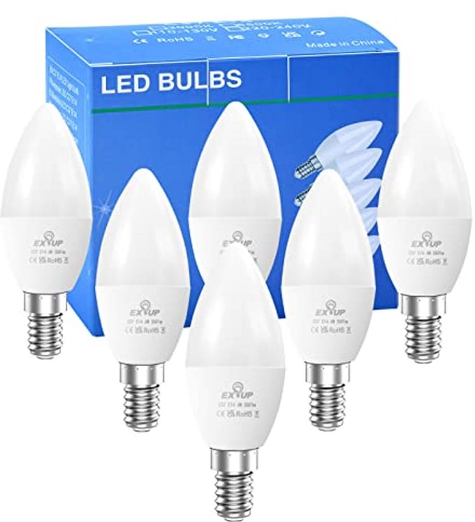LED-lamp E14 kaars C37 6W koud wit licht 6500K 550lm energiebesparend 6 stuks