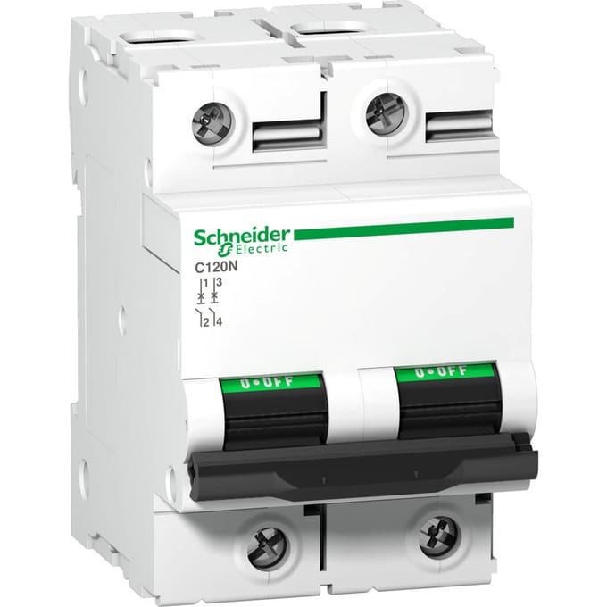 Schneider C120N 2P 100A Aardlekschakelaar 10kA - A9N18362
