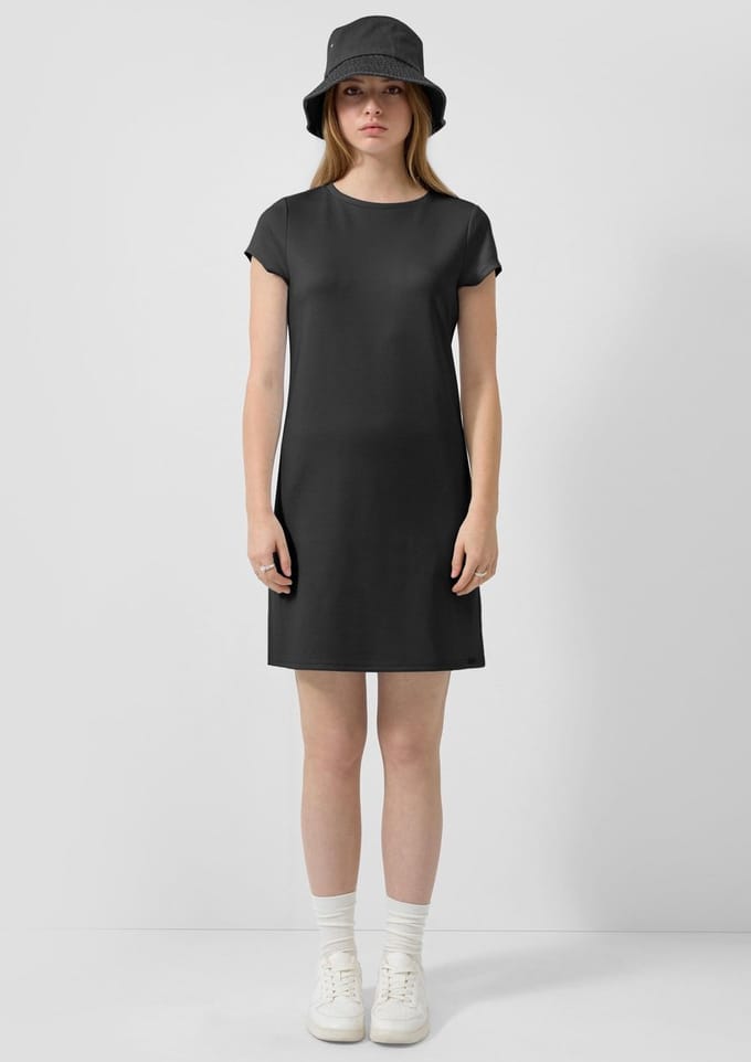 Jersey Jurk Knielang Met Ronde Hals Vrouw QS