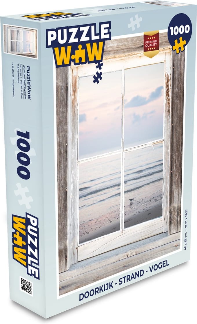 Puzzel Doorkijk - Strand - Vogel - Legpuzzel - Puzzel 1000 stukjes volwassenen