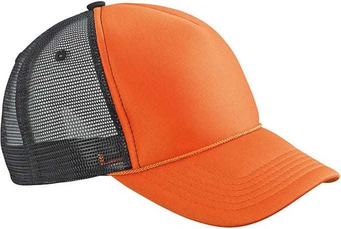 Myrtle Beach Volwassenen Unisex 5 Panel Retro Mesh Cap (Oranje/zwart)