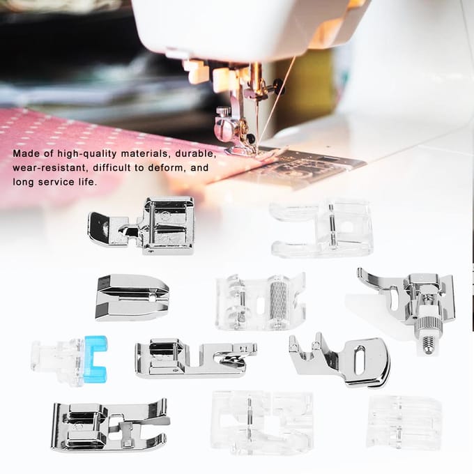 11 Delen/Set Multifunctionele Huishoudelijke Naaimachine Druppelvoet Gereedschapskit Accessoire white