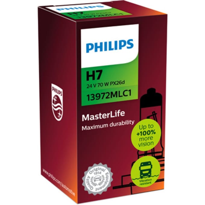 Lamp Halogeen PHILIPS H7 Masterlife 24V, 70W