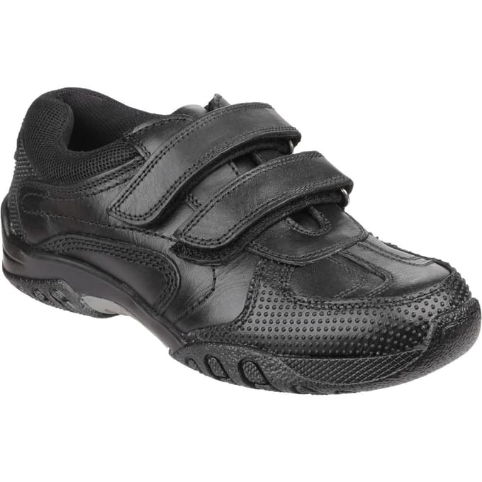 Hush Puppies Jezza Junior Leer Jongens Zwarte Loafers