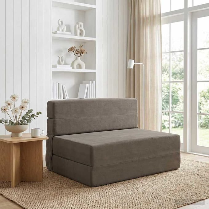 vidaXL - Vouwbare - Sofa - Bed - Lichtgrijs - 70 - x - 72 - x - 60 - cm - Stof