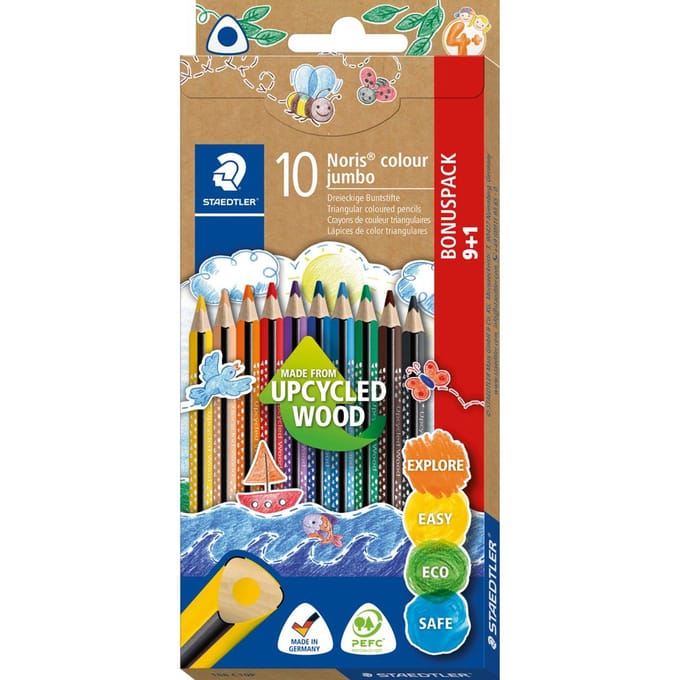 STAEDTLER Noris colour "Jumbo kleurpotloden", set van 9 + 1 gratis