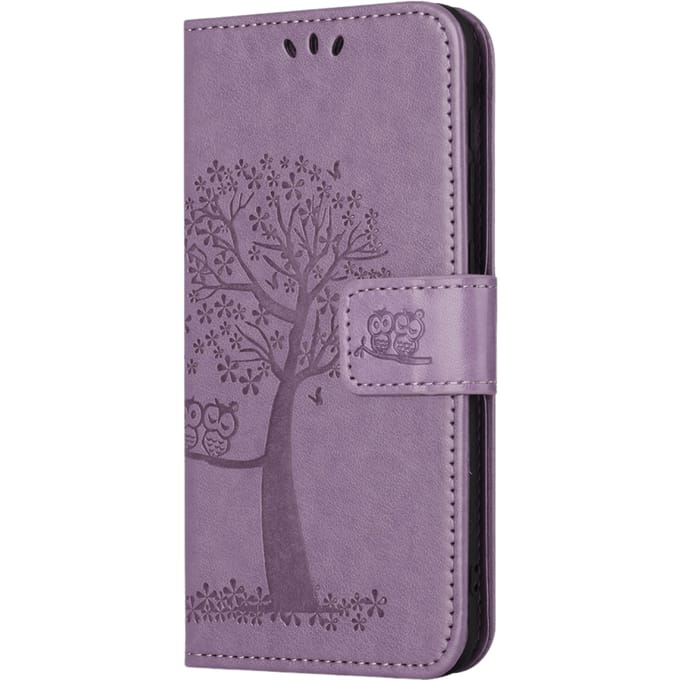 Comfycase Samsung Galaxy A55 Bookcase Hoesje Uiltjes Paars