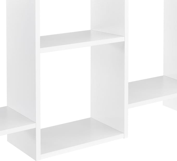 Wandplank Jessheim met 7 vakken 161x18x65 cm wit mat
