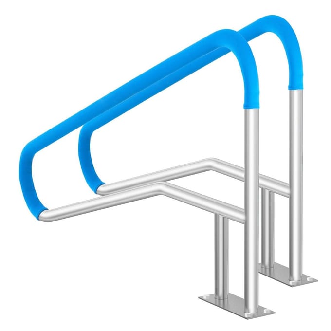 Main courante de piscine 2 pièces 55 x 32 pouces Acier inoxydable avec plaque de base pour spas