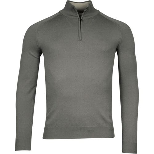 Thomas Maine Trui Pullover Half Zip Double Knit Inner Cotton Layer Taupe / male