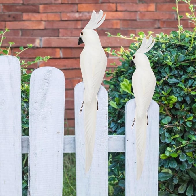 27,5 cm Schattige Simulatie Schuim Papegaai Kunstvogel Decoratie voor Tuin Huis Decoratie white