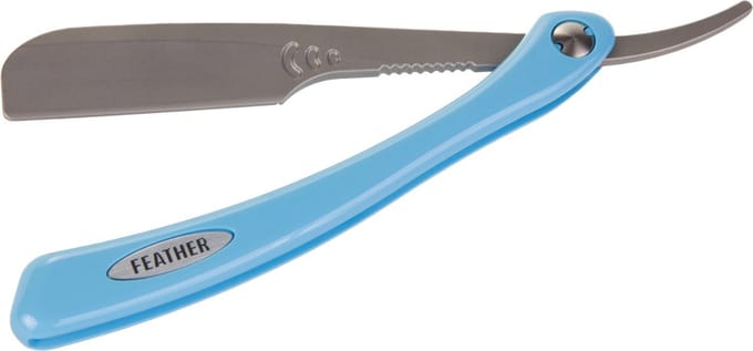 STARMANN - Feather Scheermes, Blauw handvat Professional Artist Club