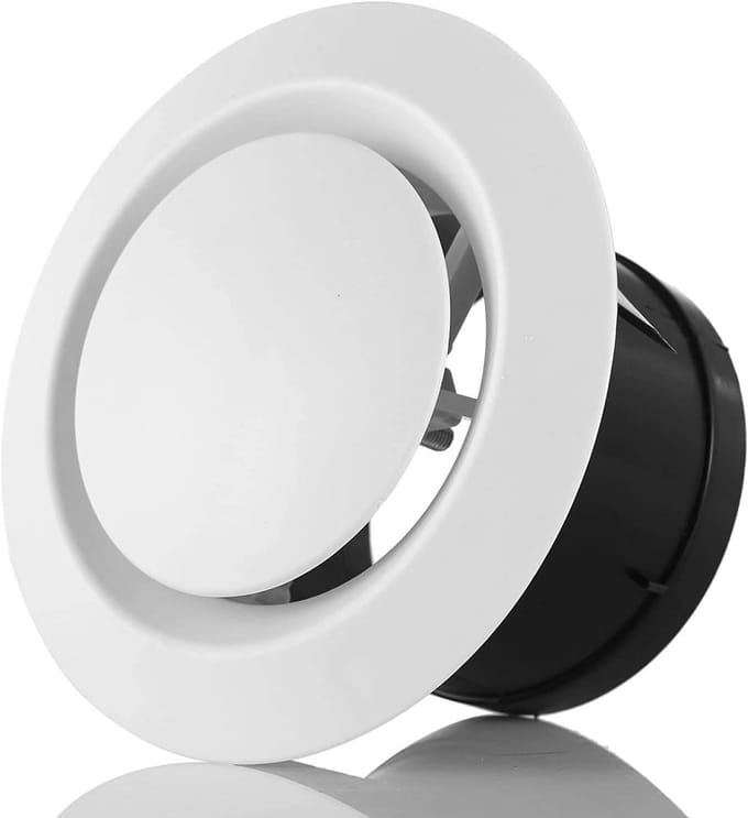 75mm Ventilatieventiel - Verstelbaar Disc Ventiel Diffuser voor Plafond, Badkamer, Garage