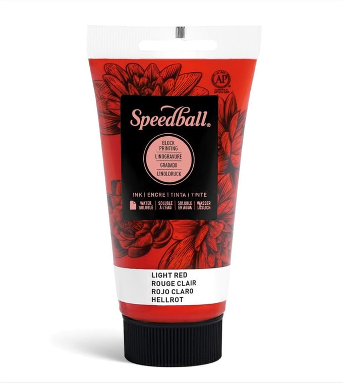 Water-soluble bloc printing ink light red - Speedball