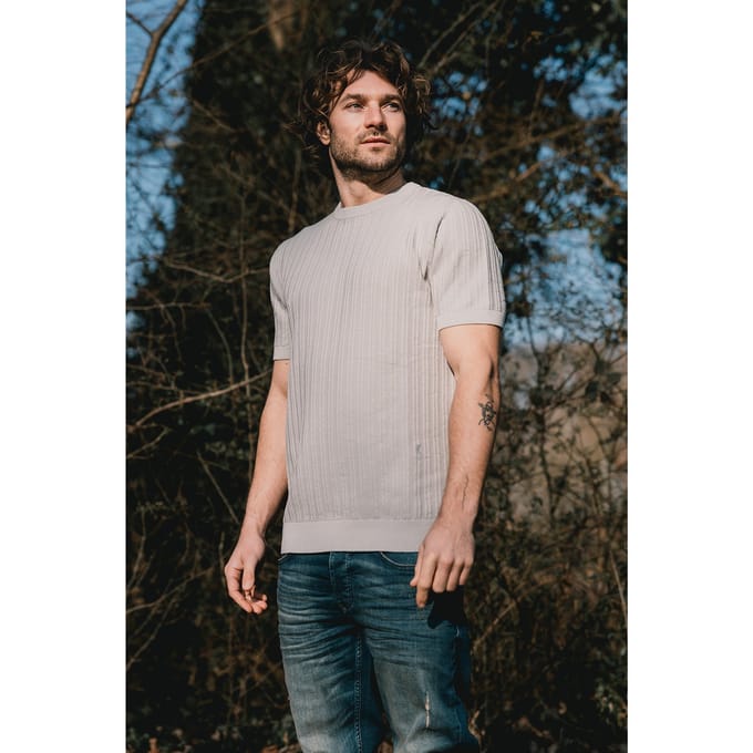 Kultivate Knitted T-shirt TS Vertical Metal  M