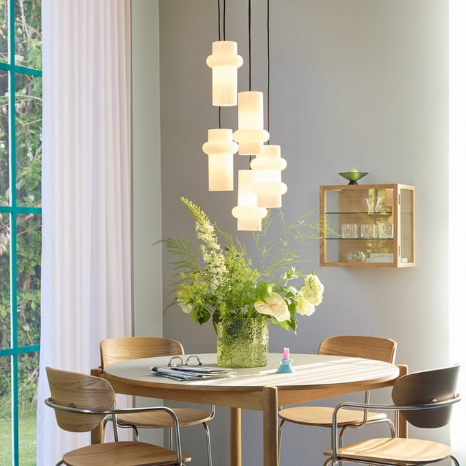 Hübsch Hanglamp Pilule Double, glanzend wit, Ø 15 cm, glas