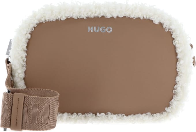 HUGO Schoudertas Bel SM Crossbody FFUR Beige Lichtbruin