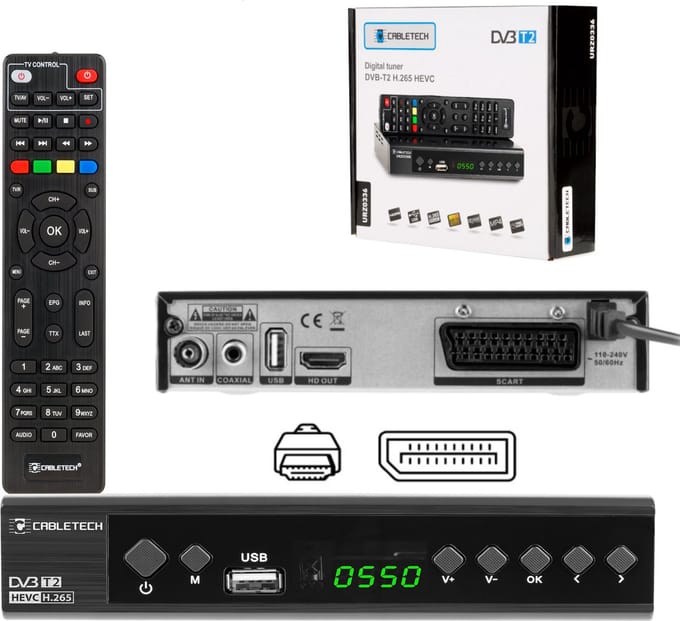 Cabletech URZ0336C Serie - Tuner - DVB-T2/DVB-C - H.265 HEVC - Multimediamogelijkheden