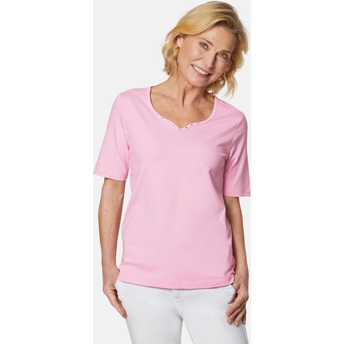 Goldner T-shirt Korte mouw basic shirt van katoen