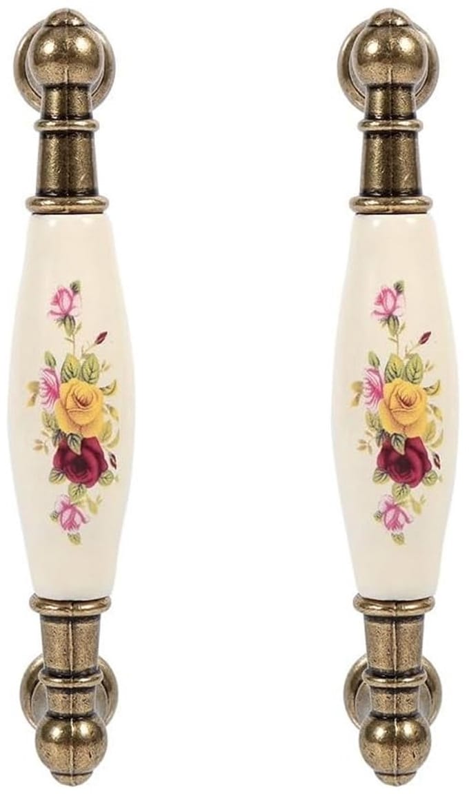 Dailygoody - Deurklink - Antieke deurklink met rozenpatroon - Vintage