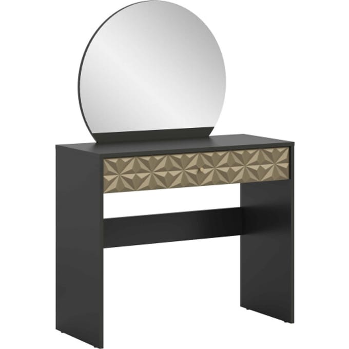 Prisma kaptafel zwart melamine goud NB - 39x90x133cm
