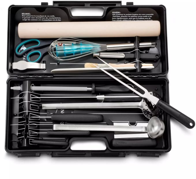 Déglon Compacte keukenkoffer – schokbestendig – 2 Fix-Class plateaus – zwart – 46,5 cm