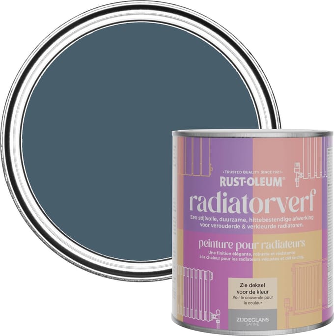 Rust-Oleum Donkerblauw Radiatorverf Zijdeglans - Blauwdruk 750ml