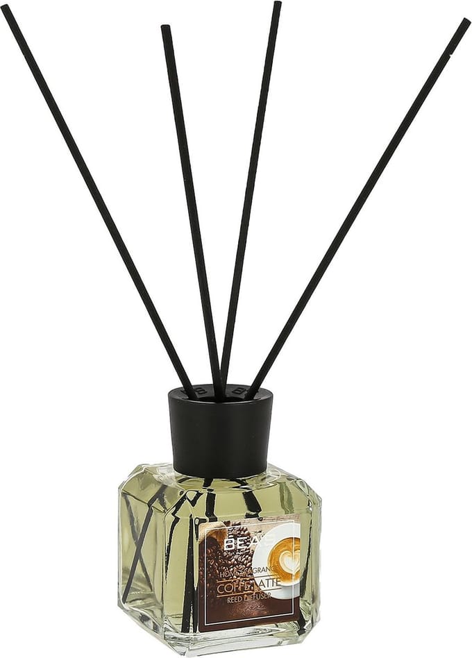 BEA'S COFFEE LATTE REED DIFFUSER - 120 ml - Geurstokjes - Luchtverfrisser - Aromatherapie