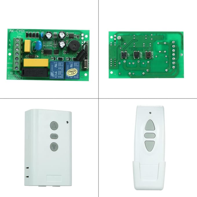 Système de commutation de télécommande sans fil RF Intelligent AC 220V 2CH 433MHz white