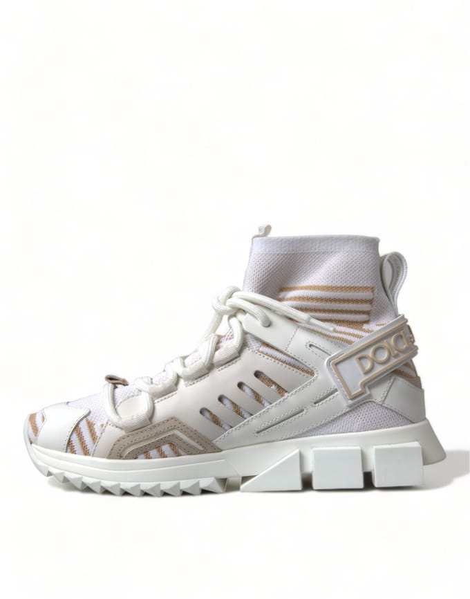Dolce & Gabbana Witte Beige Sorrento Sokken Sneakers Schoenen