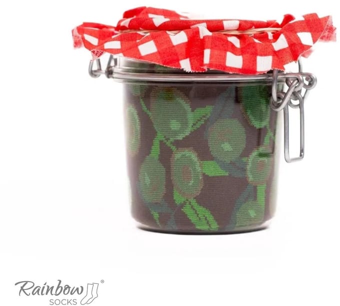 Rainbow Socks Serie - Sokken in een Pot - Olijven Groene & Zwarte - EU 36-40
