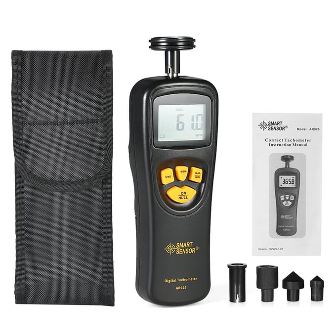 Digitale toerenteller Snelheidsmeter Toerenteller Breed meetbereik 0,5~19999 RPM black