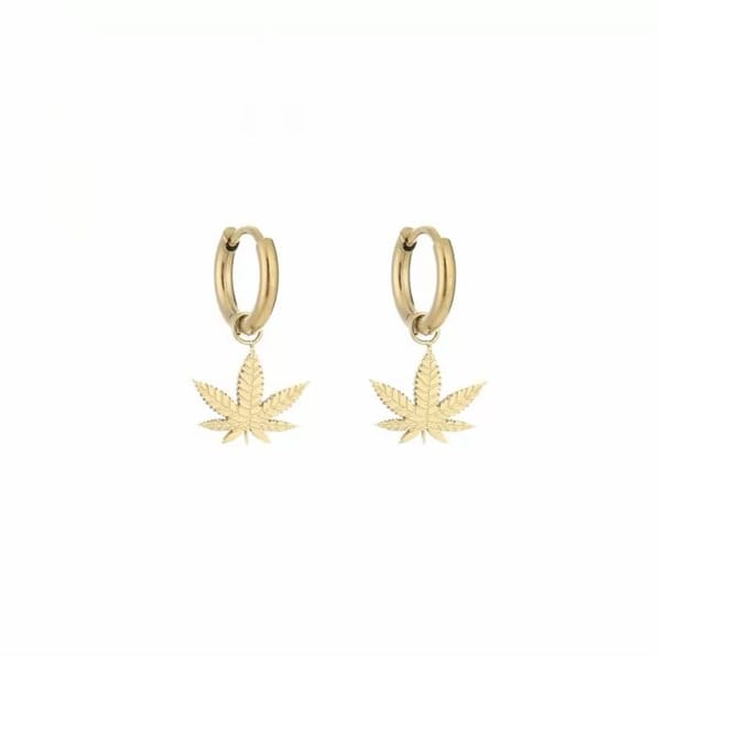 cannabis leaf Oorbellen