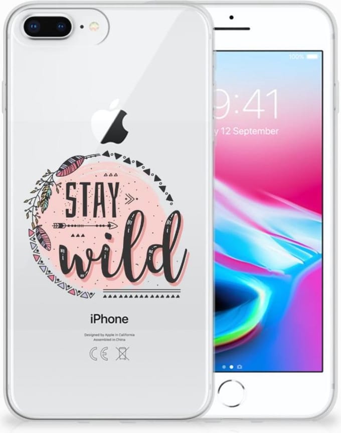 Apple iPhone 7 Plus | 8 Plus Telefoonhoesje met Naam Boho Stay Wild