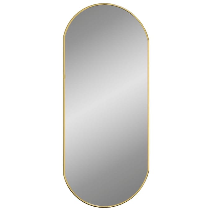 vidaXL - Wandspiegel - 70x30 - cm - ovaal - goudkleurig