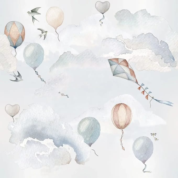 Baby behang Dekornik Balloons Fairytale
