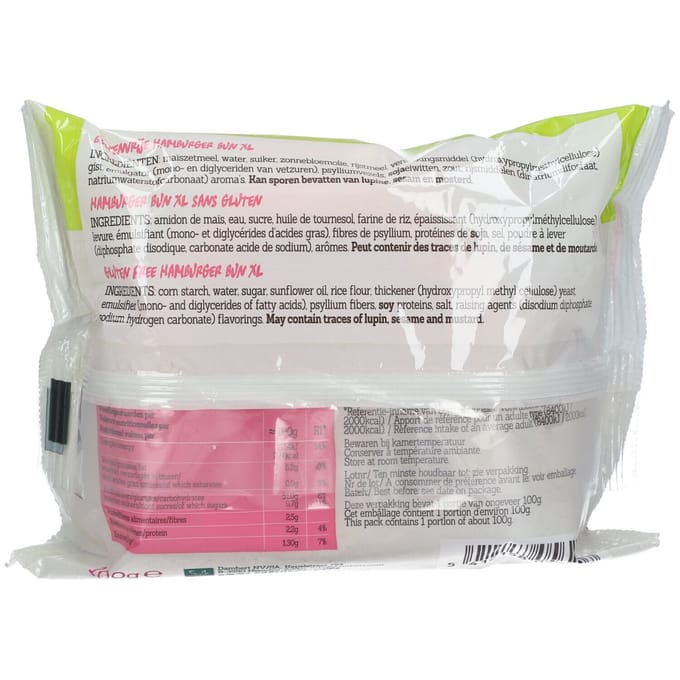 Damhert Hamburger Bun XL Glutenvrij 100 Voeding