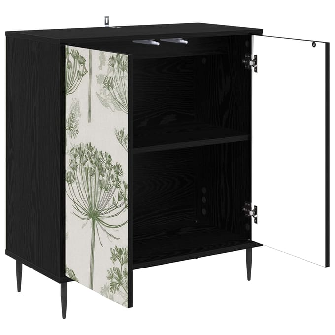 vidaXL - Dressoir - GOTHA - Zwart - eiken - 69 - x - 33 - x - 76 - cm - Bewerkt - hout