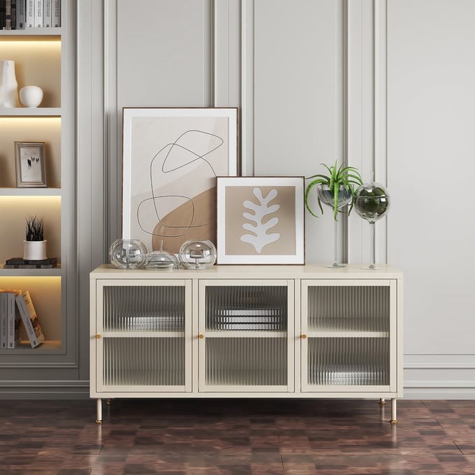 Tv meubel Lindau 120x40x59 cm cremewit [en.casa]