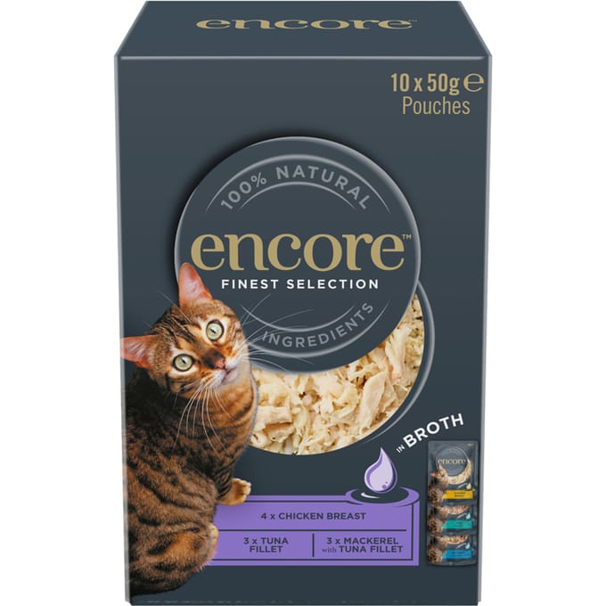 10x50g Encore Cat Pouch in bouillon Finest Selection Multipack nat kattenvoer