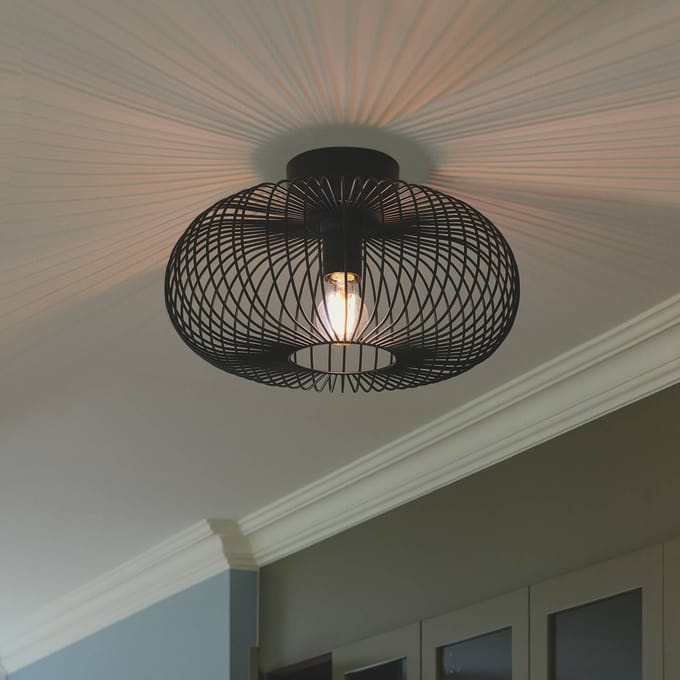 Nordlux Beroni plafondlamp, metaal, zwart