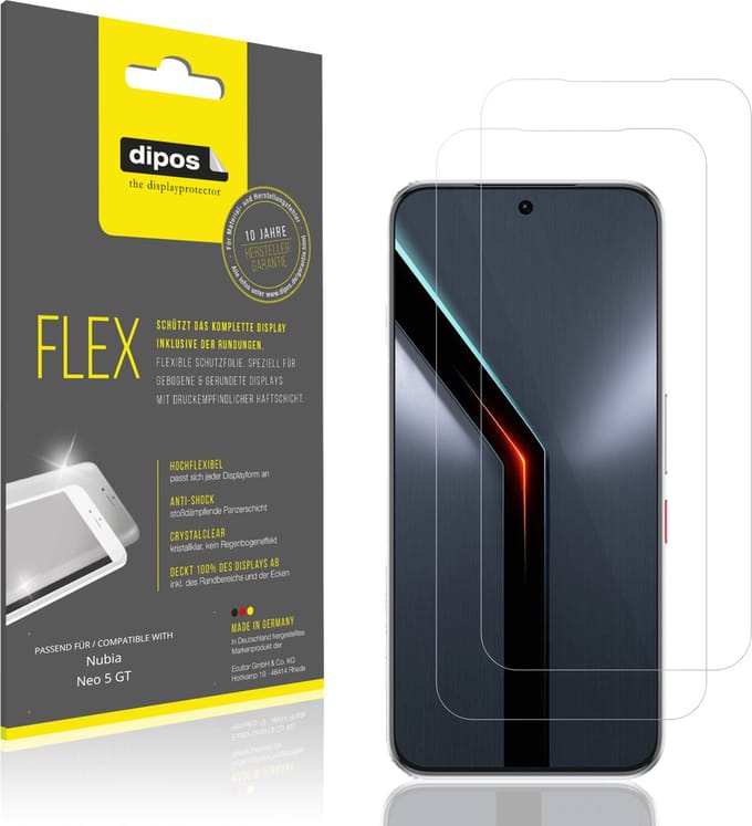 dipos – 2x Beschermfolie geschikt voor Nubia Neo 5 GT | 3D Full Cover Screenprotector | 100% Passend