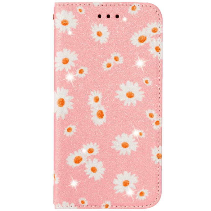 Comfycase iPhone 12 Mini Daisy Bookcase Hoesje Roze