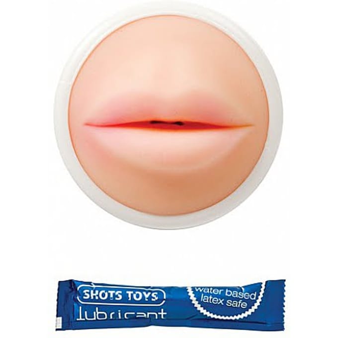 Shots Toys Easy Rider Masturbator met Glijmiddel Mond - beige
