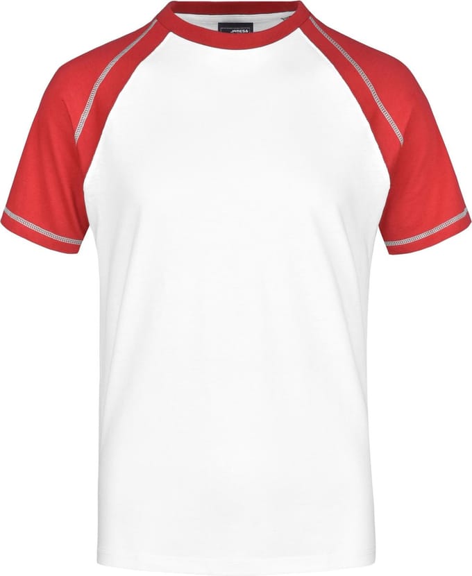 Heren t-shirt wit/rood M