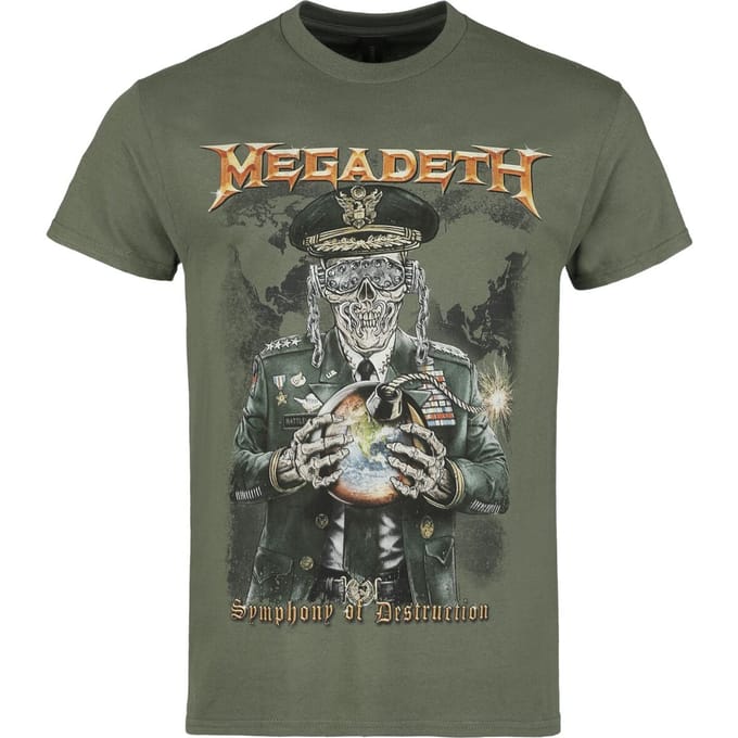 Megadeth T-shirt - Earth Bomb - S tot 5XL - voor Mannen - groen