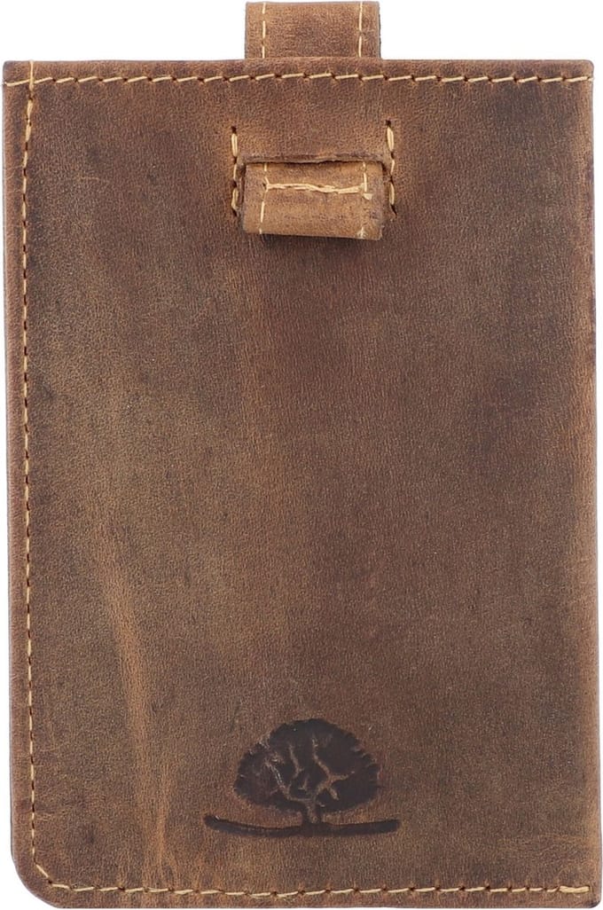 Greenburry Vintage visitekaart etui RFID leer 7 cm - Sleuven - braun