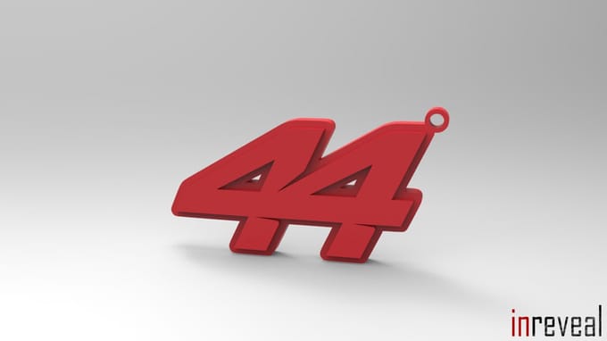 Sleutelhanger F1 '44' Lewis Hamilton (Formule 1) - 63x35x5 mm - Rood