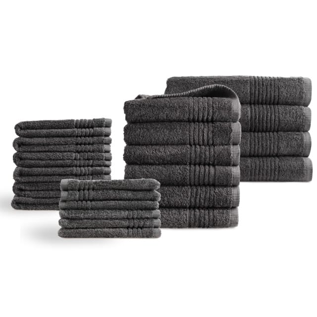 PHLOX Supreme Handdoeken 22 delig set - Zware kwaliteit 600 g/m2 - Antraciet